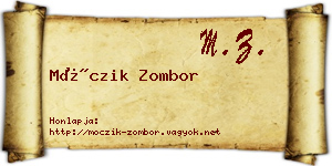 Móczik Zombor névjegykártya